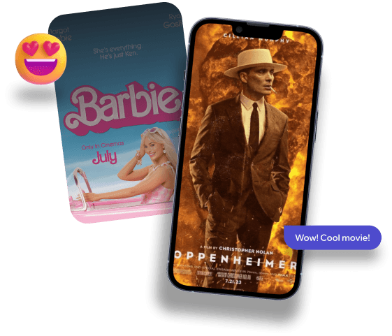 Stream on the go with phone displays showing movies and live channels